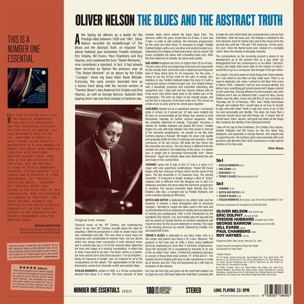 OLIVER NELSON - The Blues And The Abstract Truth (Reissue w/ 2 Bonus tracks) - LP - 180g Vinyl [JUL 4]