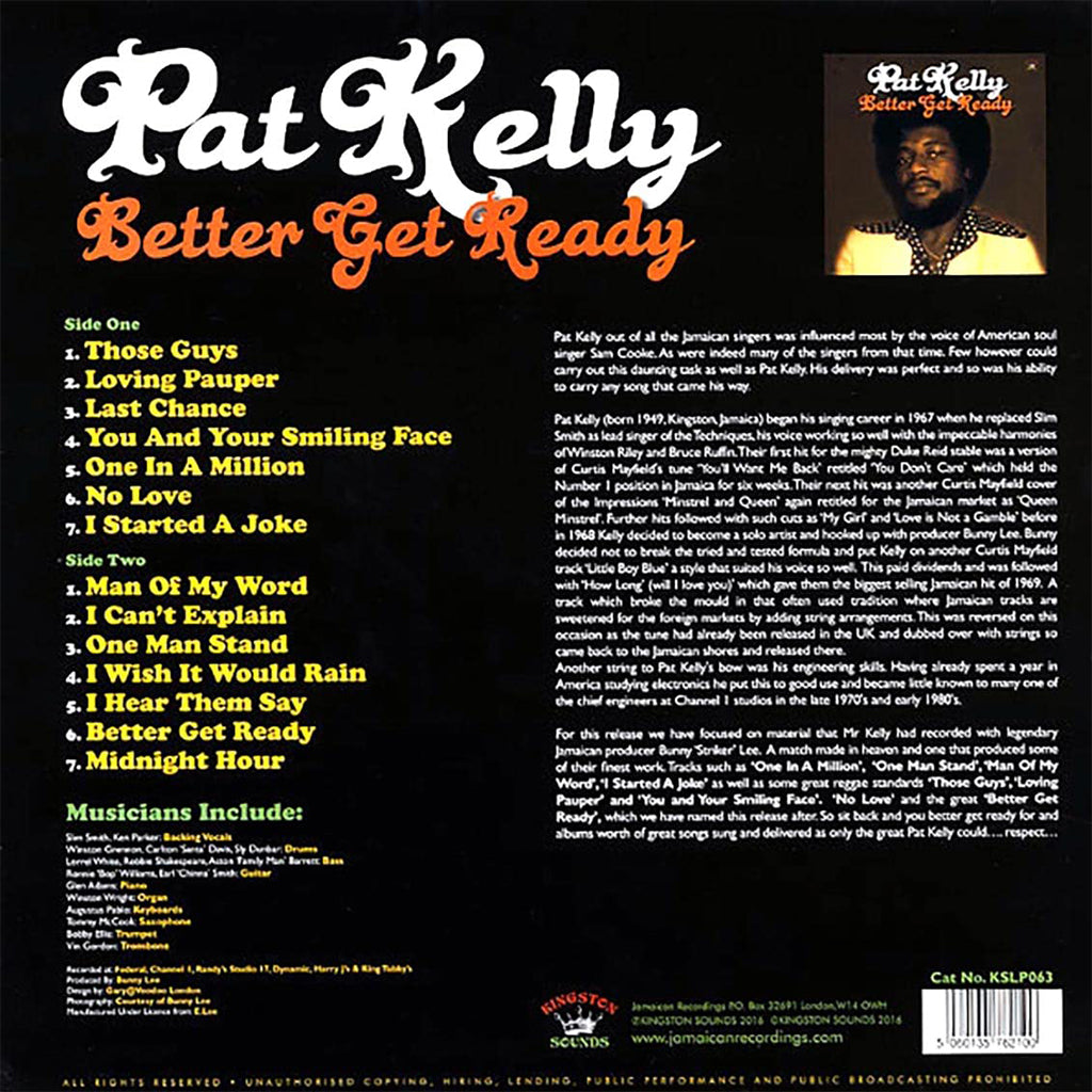 PAT KELLY - Better Get Ready (Reissue) - LP - Vinyl