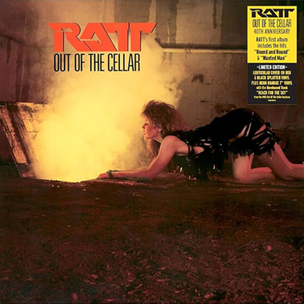 RATT - Out Of The Cellar (40th Anniversary Edition w/ Lenticular Cover) - LP - Red & Black Splatter Vinyl + Neon Orange 7'' [NOV 15]