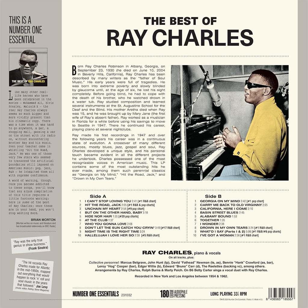 RAY CHARLES - The Best Of Ray Charles (Reissue) - LP - 180g Vinyl [JUL 12]