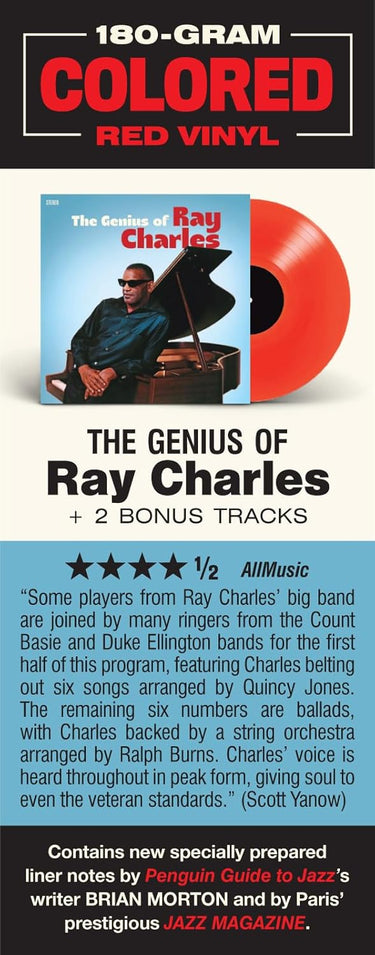 RAY CHARLES - The Genius Of Ray Charles (20th Century Masterworks Reissue w/ 2 bonus tracks) - LP - 180g Red Vinyl [MAR 6]