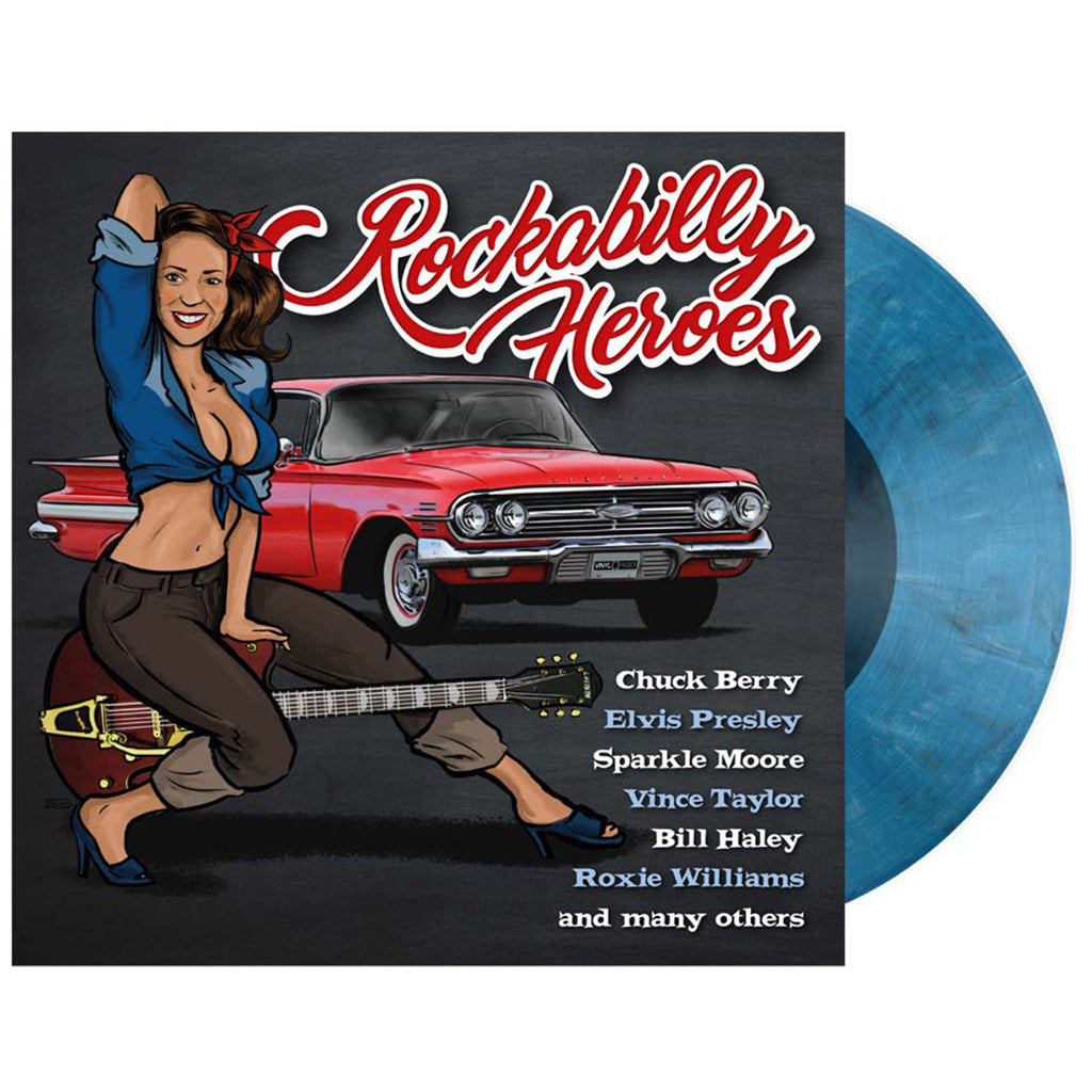 VARIOUS - Rockabilly Heroes - LP - Transparent Blue, Solid White and Black Vinyl [RSD 2024]