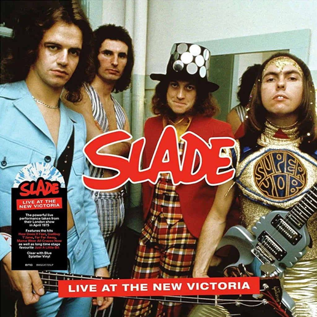 SLADE - Live At The New Victoria (2024 Reissue) - 2LP - Clear with Blue Splatter Vinyl [FEB 23]