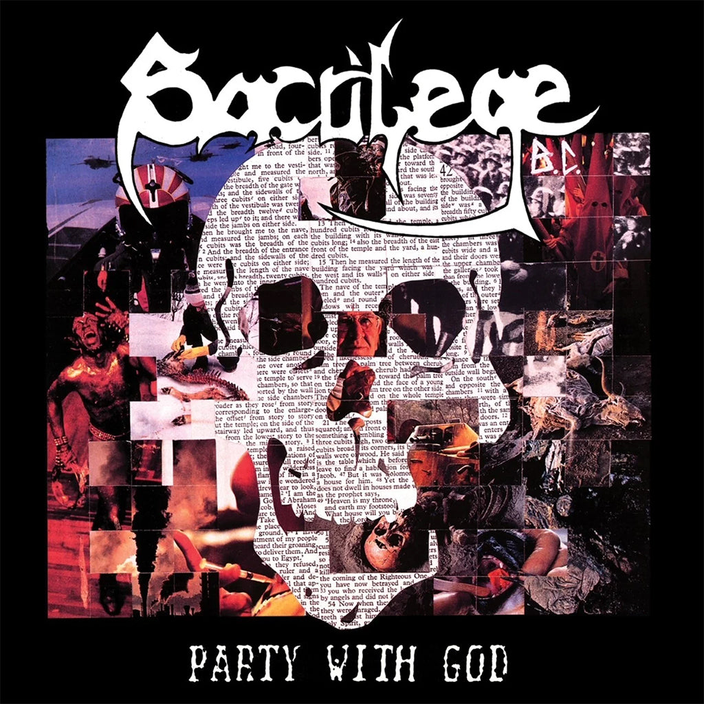 SACRILEGE B.C. - Party With God (2024 Reissue with Bonus Demos and 8 page Comic Book) - 2LP - Communion Blood and White Colour Vinyl [FEB 16]