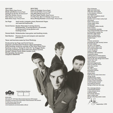 SECRET AFFAIR - Glory Boys (45th Anniversary Edition w/ Poster) - LP - Vinyl