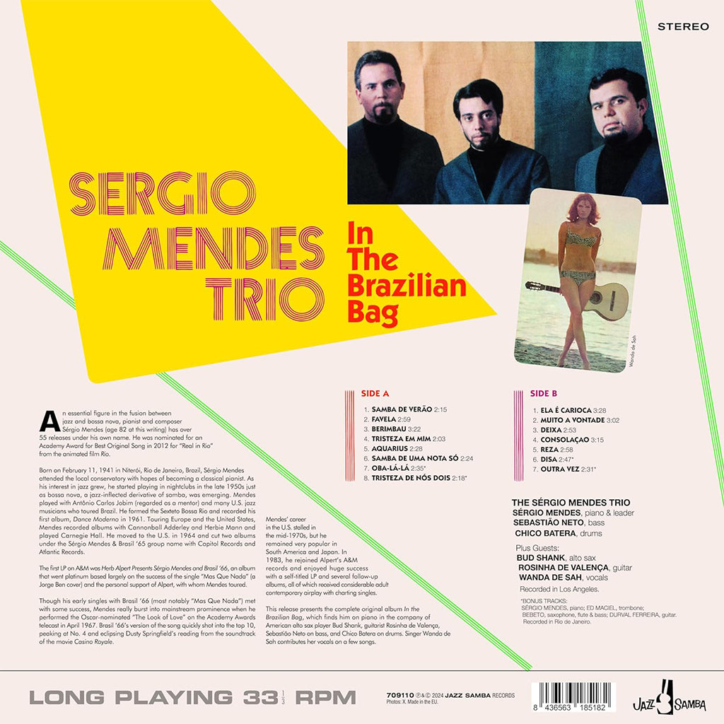 SERGIO MENDES TRIO - In The Brazilian Bag (2024 Reissue with 4 Bonus Tracks) - LP - 180g Vinyl