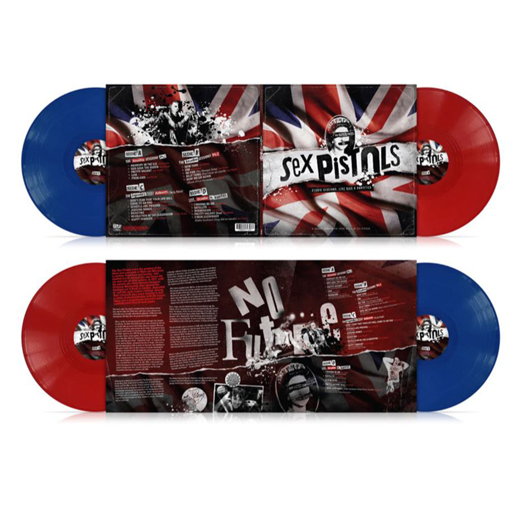 SEX PISTOLS & FRIENDS - The Many Faces Of Sex Pistols (Studio Sessions, Live Gigs & Rarities) - 2LP - Transparent Red / Blue Vinyl