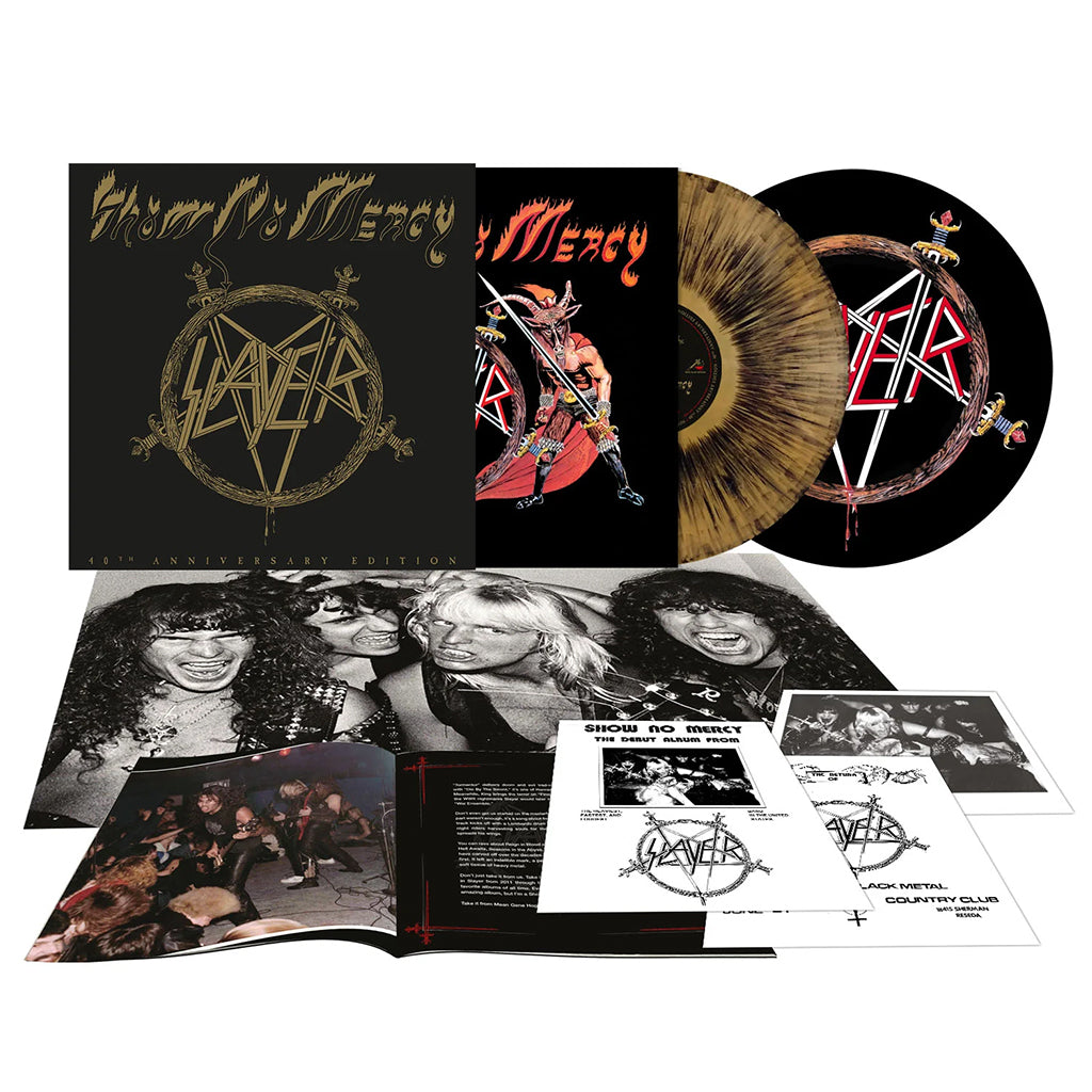 SLAYER - Show No Mercy (40th Anniversary Edition with Slipmat and more) - LP - Deluxe Gold Black Dust Vinyl