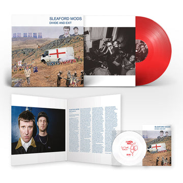 SLEAFORD MODS - Divide and Exit (10th Anniversary Edition with Alternate Sleeve) - LP - Translucent Red Vinyl with Bonus Clear Flexi