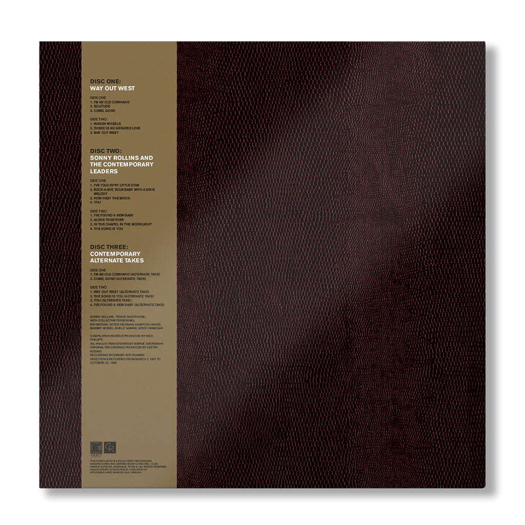 SONNY ROLLINS - Go West!: The Contemporary Records Albums - 3LP - Deluxe 180g Vinyl Box Set