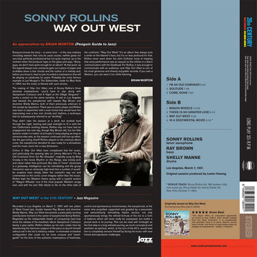 SONNY ROLLINS - Way Out West (Reissue with Bonus Track) - LP - 180g Red Vinyl