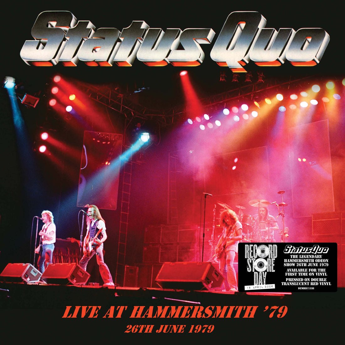 Status Quo - Live In Hammersmith 1979 - 2LP -  Translucent Red Vinyl  [Record Store Day 2026]