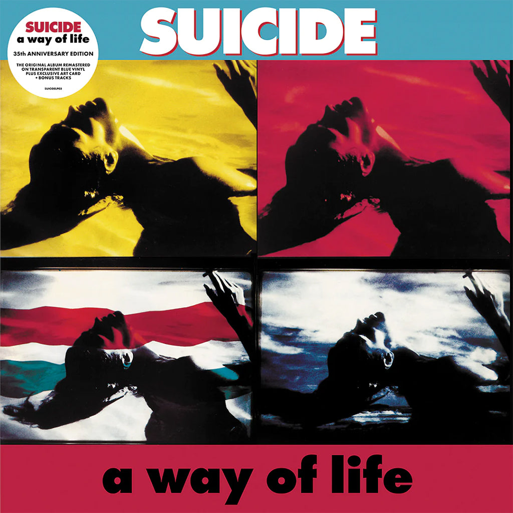 SUICIDE - A Way Of Life (35th Anniversary Remastered w/ Art Card & 2 Bonus Tracks) - LP - Transparent Blue Vinyl