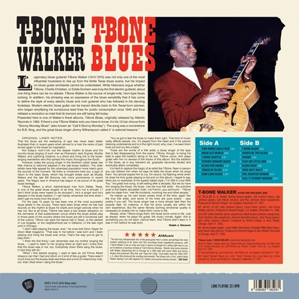 T-BONE WALKER - T-Bone Blues (2024 Reissue with 4 Bonus Tracks) - LP - 180g Vinyl