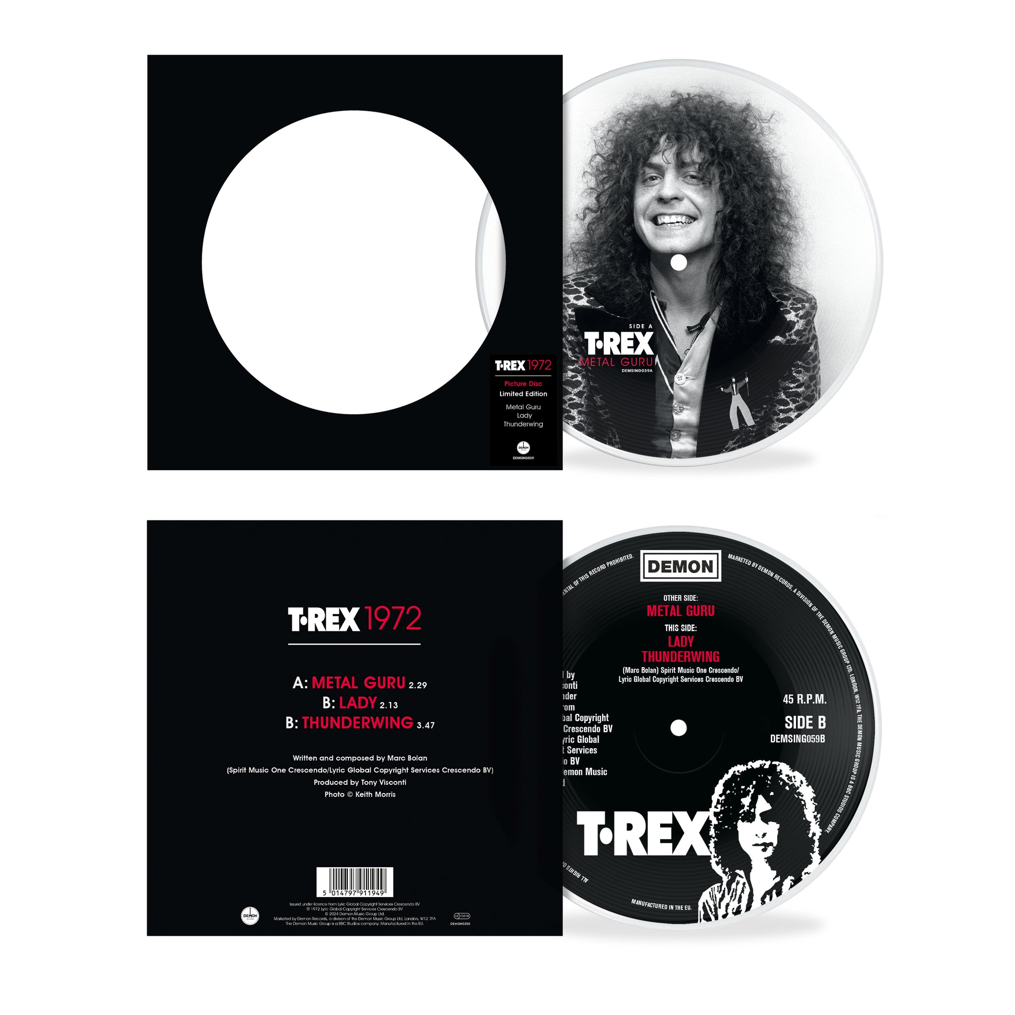 T.REX - Metal Guru / Thunderwing / Lady - 7" - Picture Disc Vinyl [NOV 29]