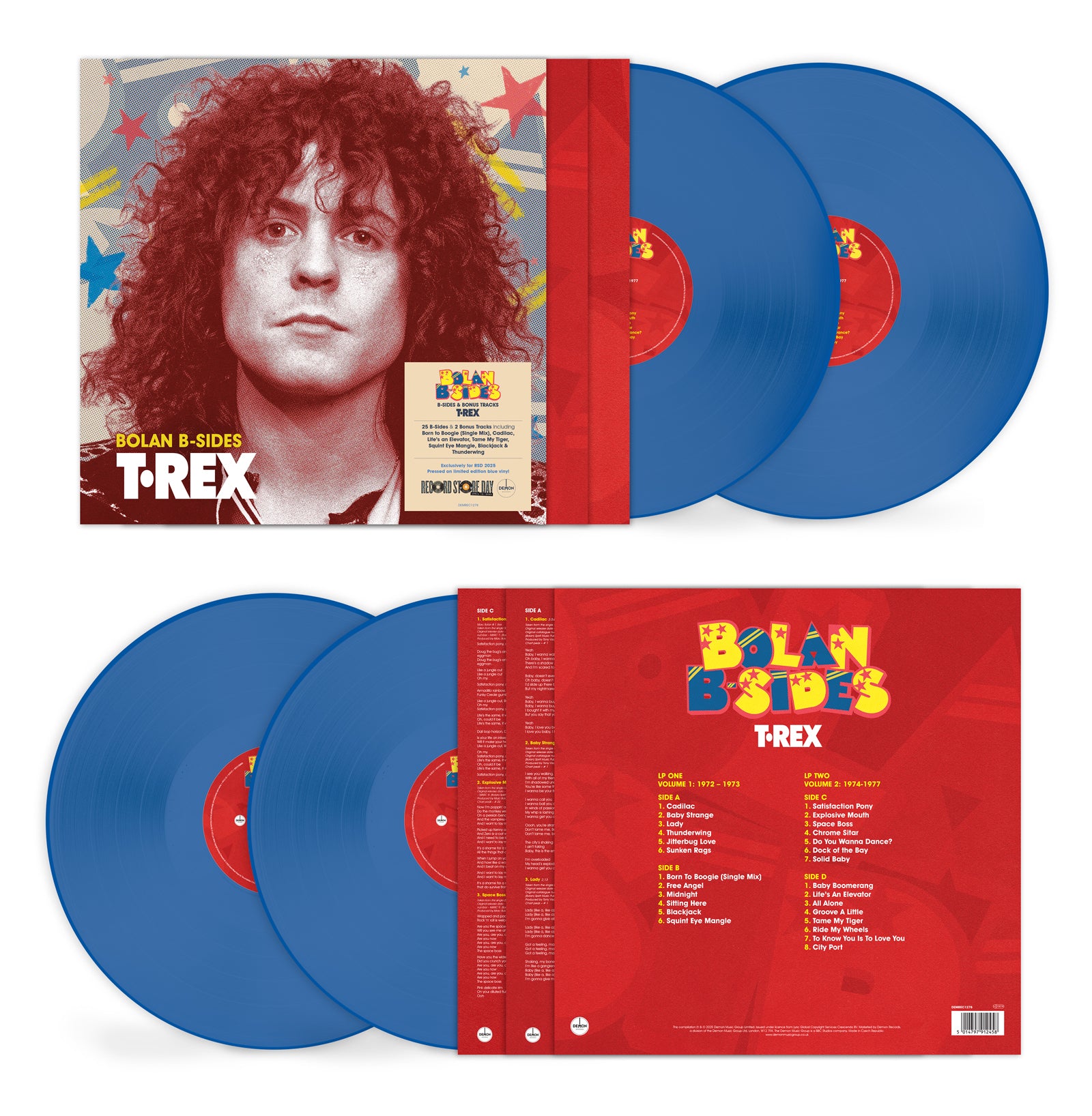 T. Rex - Bolan B-Sides - 2LP - 140g Translucent Blue vinyl  [Record Store Day 2025]