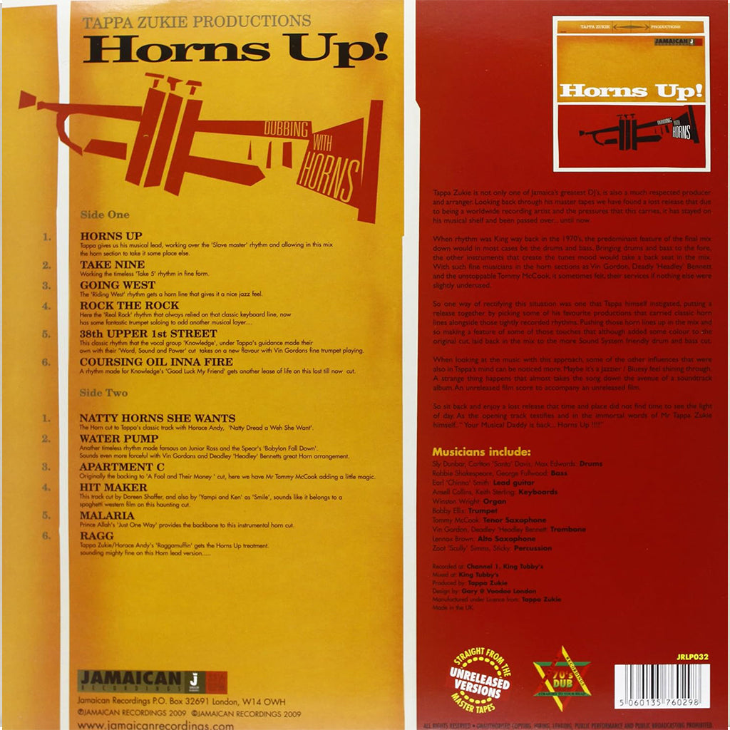 TAPPA ZUKIE - Horns Up - Dubbing With Horns (Reissue) - LP - Vinyl [MAR 14]