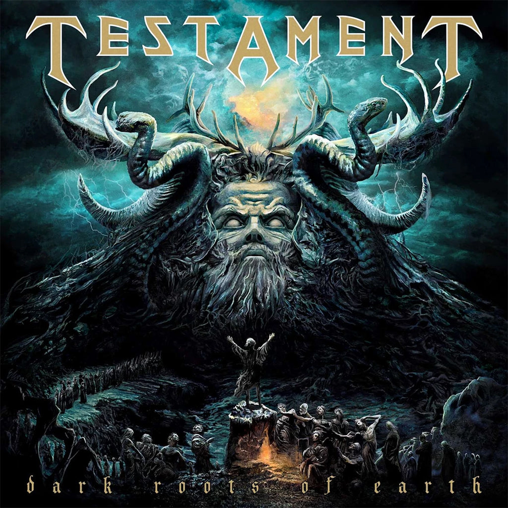 TESTAMENT - Dark Roots Of Earth (2023 Reissue) - 2LP - Clear with Gold and Green Splatter Vinyl