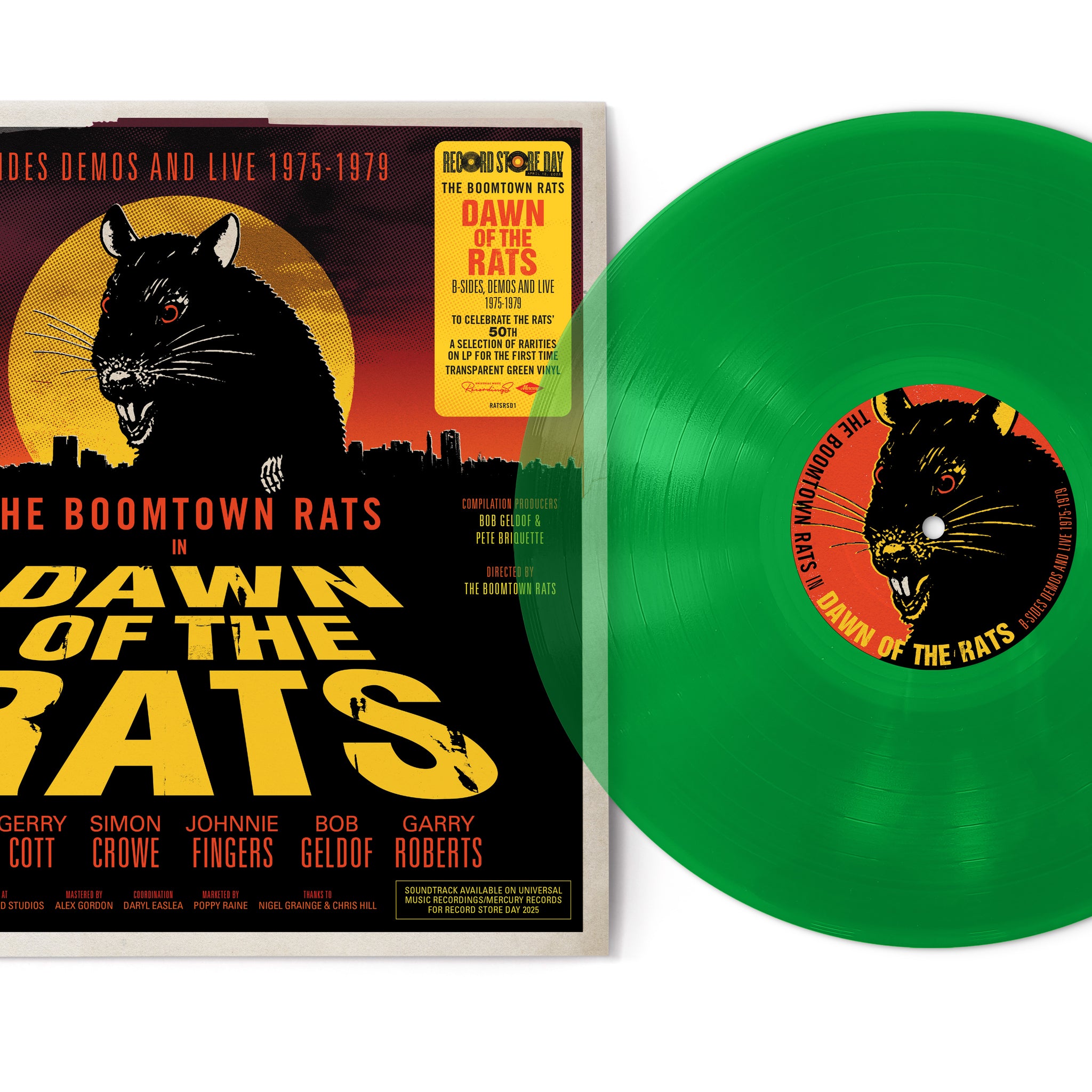 The Boomtown Rats - Dawn Of The Rats Demos B Sides And Live 1975-1979 - 1LP - Lurid Sewer-Like Transparent Green Vinyl  [Record Store Day 2025]