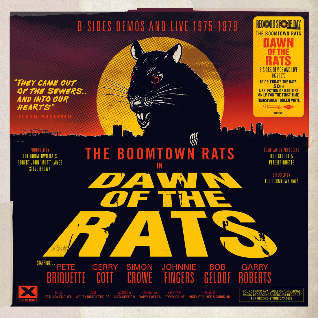 The Boomtown Rats - Dawn Of The Rats Demos B Sides And Live 1975-1979 - 1LP - Lurid Sewer-Like Transparent Green Vinyl  [Record Store Day 2025]