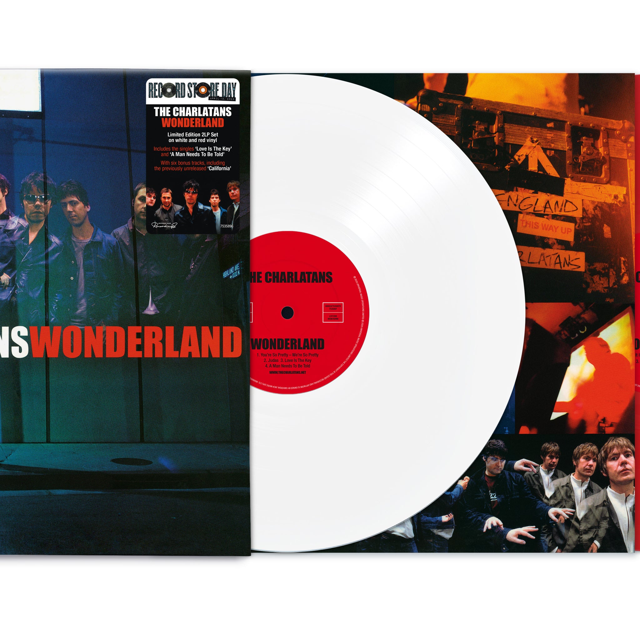 The Charlatans - Wonderland (Deluxe) - 2LP - Red & White Vinyl  [Record Store Day 2025]