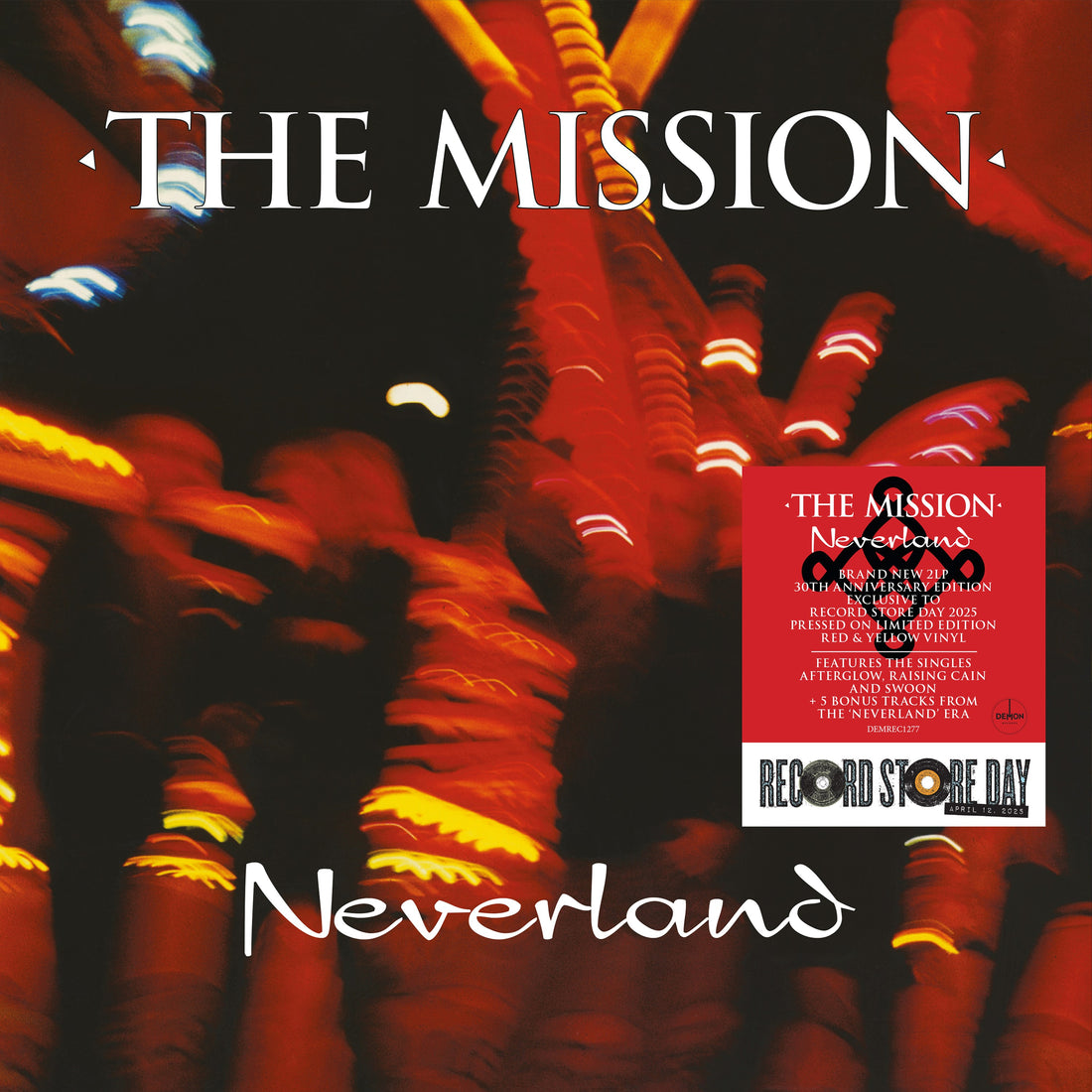 The Mission - Neverland (30th Anniversary Edition) - 2LP - 140g Translucent Red & Translucent Yellow Vinyls  [Record Store Day 2025]