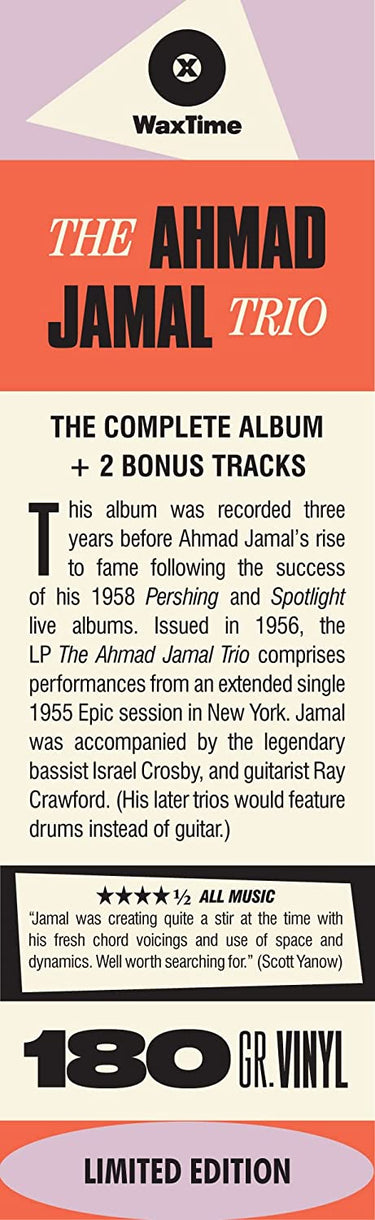 THE AHMAD JAMAL TRIO - The Ahmad Jamal Trio (2023 Waxtime Reissue with 2 Bonus Tracks) - LP - 180g Vinyl [JUN 16]