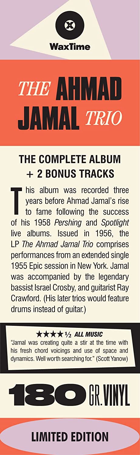 THE AHMAD JAMAL TRIO - The Ahmad Jamal Trio (2023 Waxtime Reissue with 2 Bonus Tracks) - LP - 180g Vinyl [JUN 16]