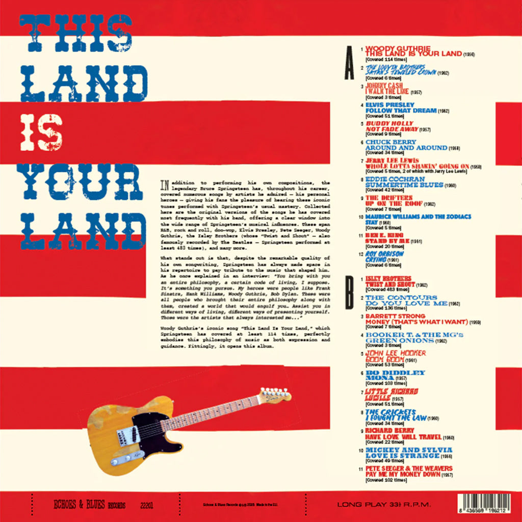 VARIOUS - This Land Is Your Land (The Original Songs Behind The Boss' Covers) - LP - 180g Blue Vinyl [JAN 16]