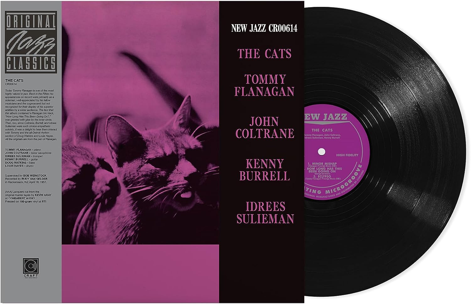TOMMY FLANAGAN / JOHN COLTRANE / KENNY BURRELL / IDREES SULIEMAN - The Cats (2023 Original Jazz Classics Series) - LP - 180g Vinyl