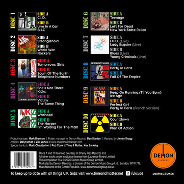 UK SUBS - 1978-81 Singles - 10 x 7'' - Coloured Vinyl Box Set