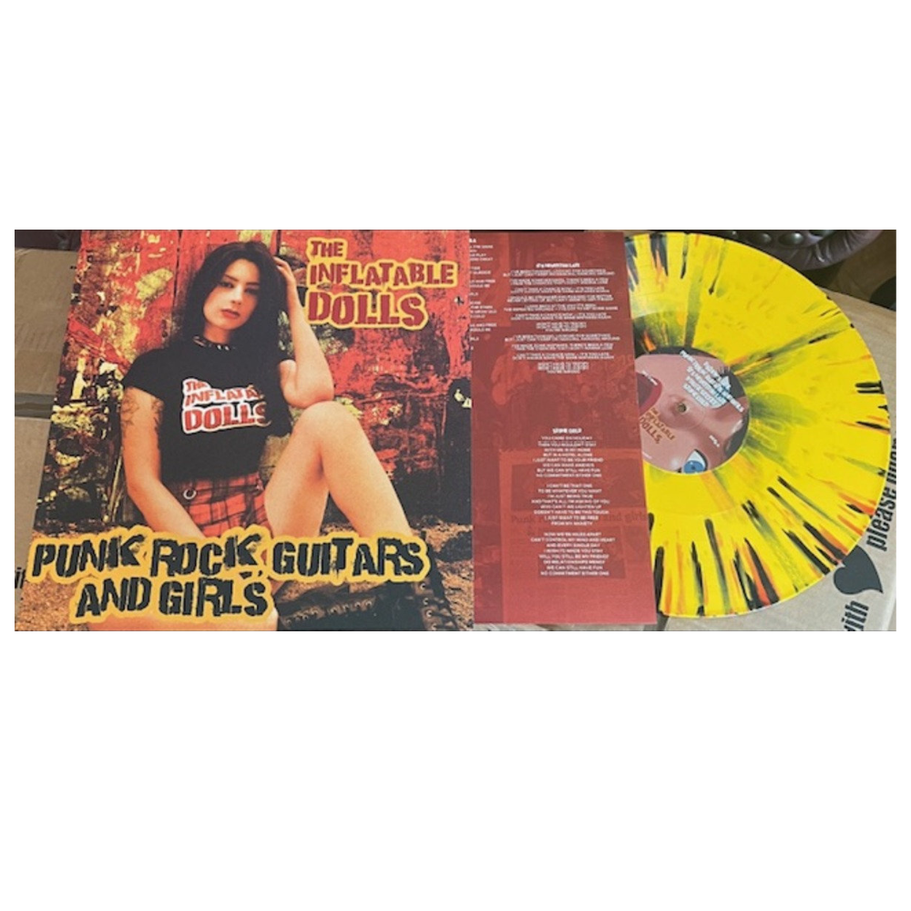 THE INFLATABLE DOLLS - Punk Rock, Guitars and Girls - LP - Yellow, Black & Red Splatter Vinyl