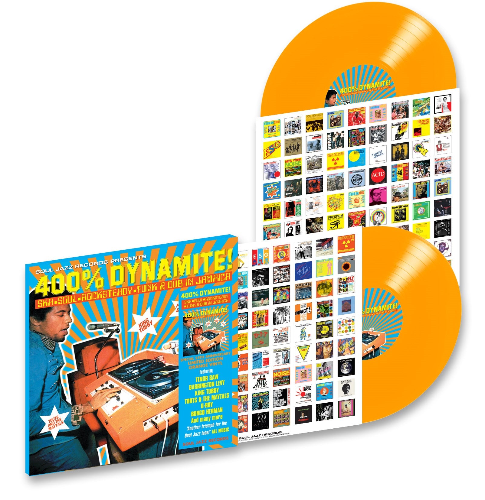 Various Artists - 400% Dynamite! Ska, Soul, Rocksteady, Funk and Dub in Jamaica (25th Anniversary Special Edition) - 1LP - Orange Coloured Vinyl  (+ download code)  [Record Store Day 2025]