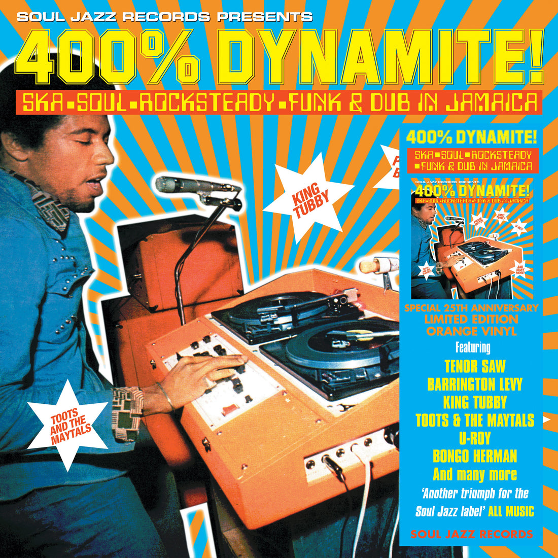 Various Artists - 400% Dynamite! Ska, Soul, Rocksteady, Funk and Dub in Jamaica (25th Anniversary Special Edition) - 1LP - Orange Coloured Vinyl  (+ download code)  [Record Store Day 2025]