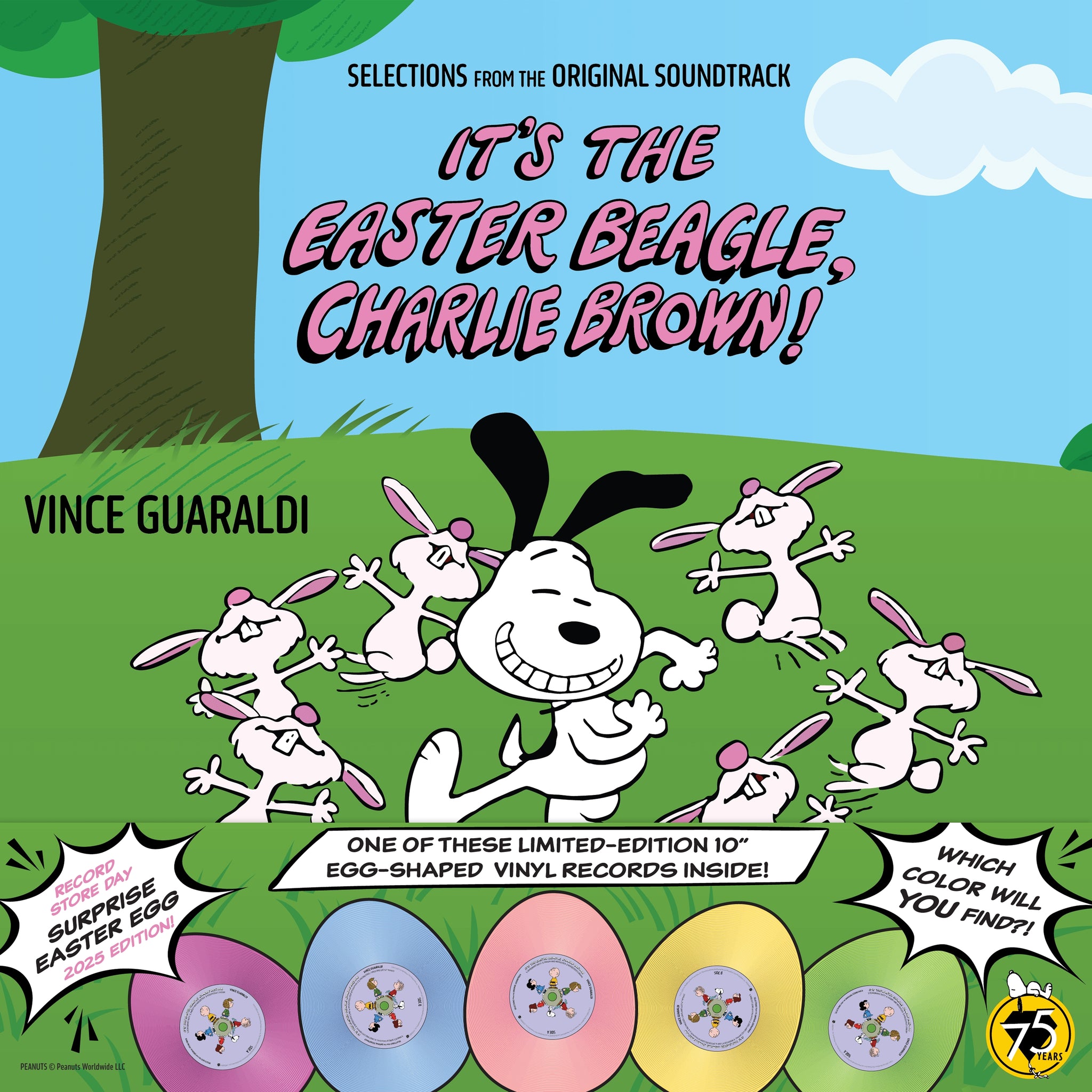 Vince Guaraldi - Selections from "It's the Easter Beagle, Charlie Brown" (Original Soundtrack Recording - Peanuts 75th Anniversary Mystery Easter Egg Edition) - 10" Easter Egg Shaped Bio-Attributed Vinyl In Random Colours  [Record Store Day 2025]