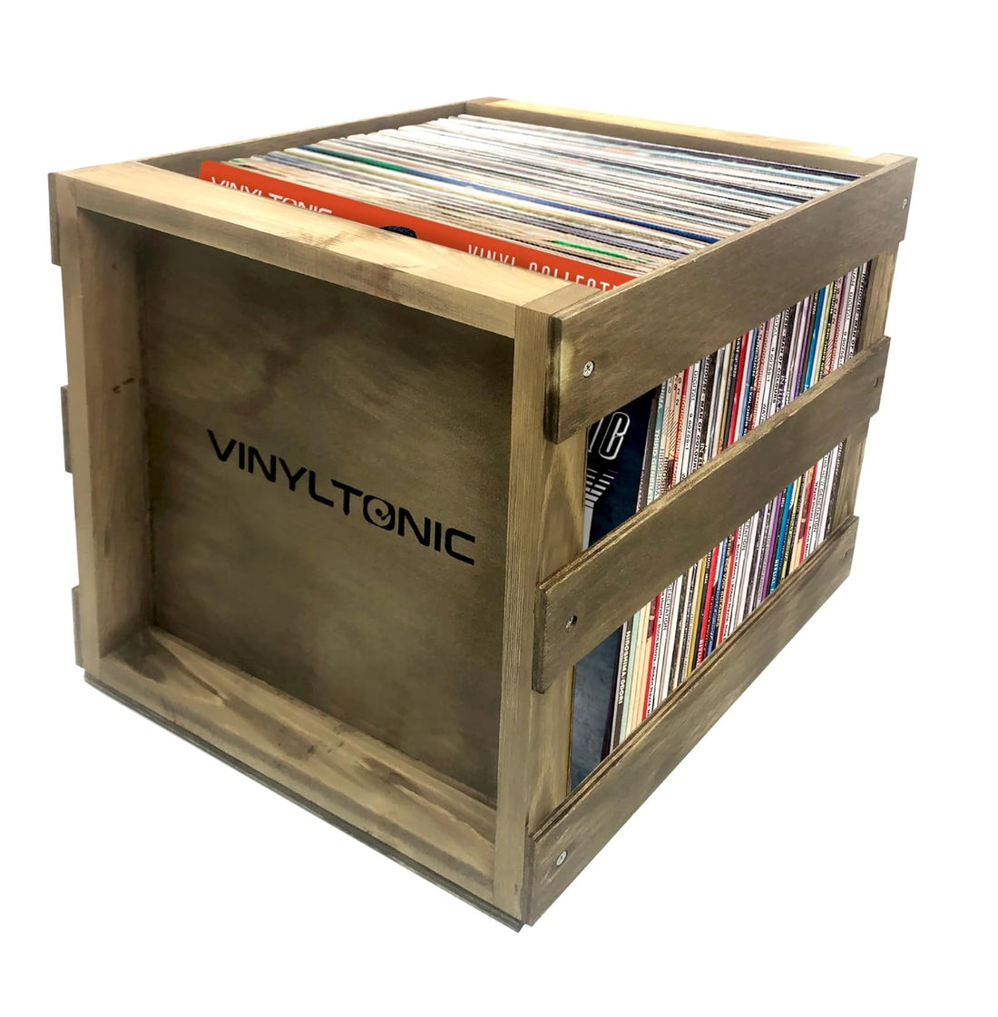 Vinyl Tonic - Stackable Vinyl LP Storage Crate - Teak