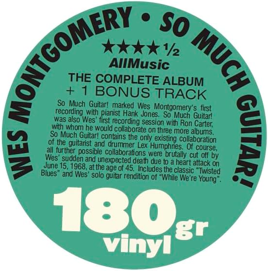 WES MONTGOMERY - So Much Guitar! (Jazz Wax Reissue with Bonus Track) - LP - 180g Vinyl