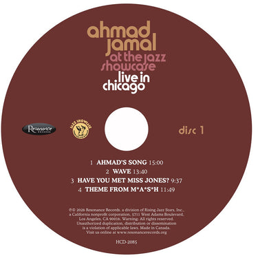 AHMAD JAMAL - At The Jazz Showcase: Live In Chicago