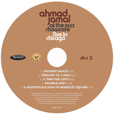 AHMAD JAMAL - At The Jazz Showcase: Live In Chicago
