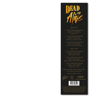 DEAD OR ALIVE - You Spin Me Round (Like a Record) (40th Anniversary Edition - Remixes EP) - 12'' - Purple & Pink Colour-in-Colour Vinyl
