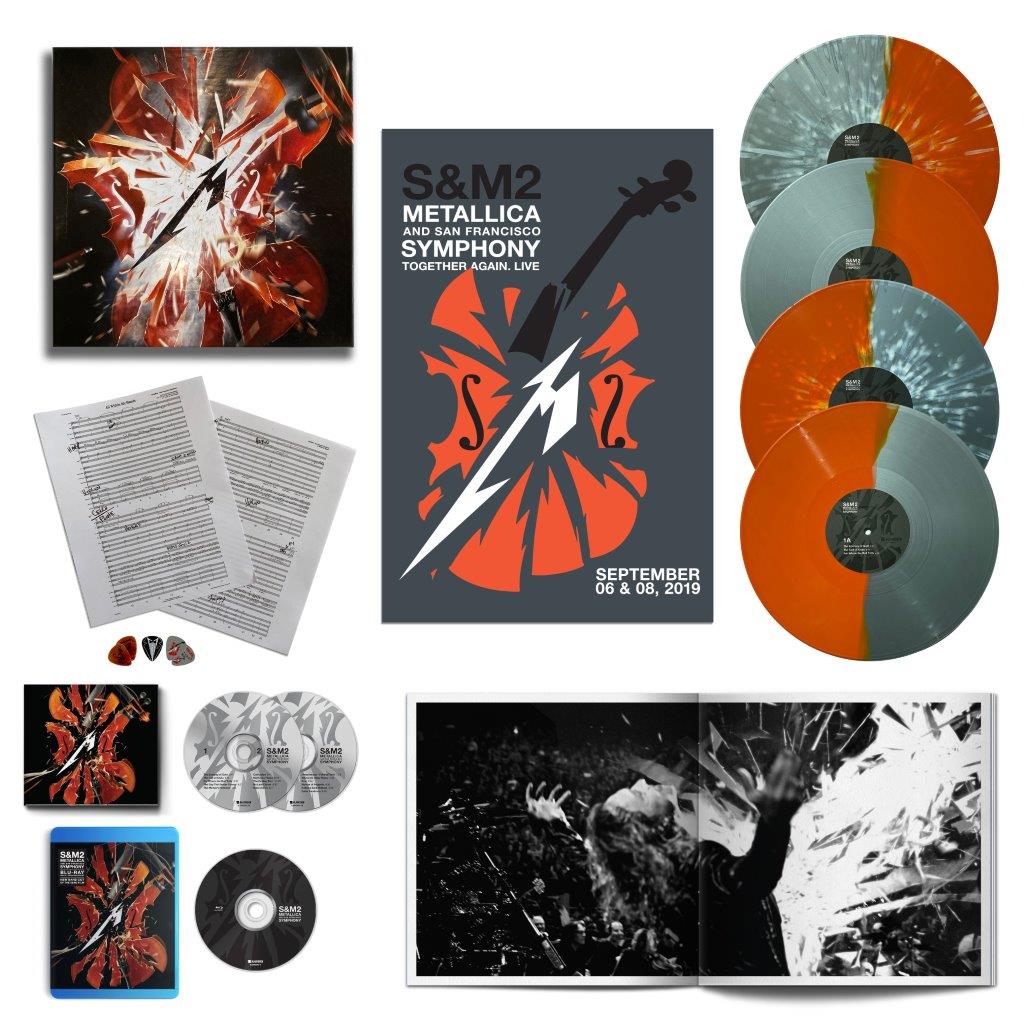 METALLICA – S&M2 – 4LP/2CD/Blu-Ray (Deluxe Boxset) – Orange and Grey Splatter Vinyl