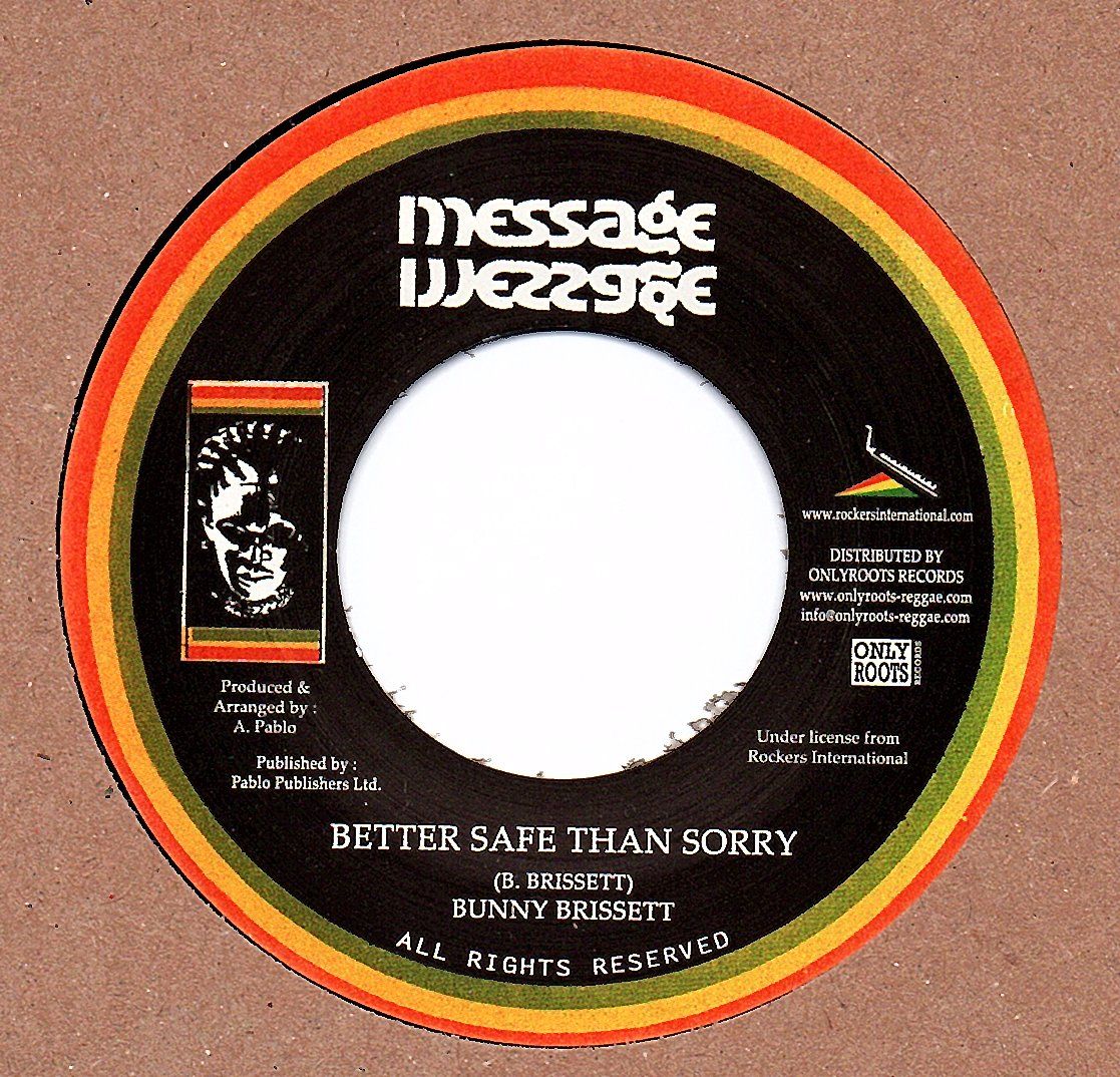 BUNNY BRISSETT / ROCKERS ALL STARS - Better Safe Than Sorry / Dub - 7" - Vinyl