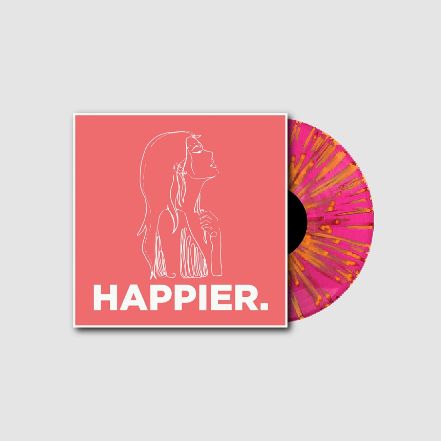 AS DECEMBER FALLS - Happier - 1 LP - Pink with Orange Splatter [RSD 2024]