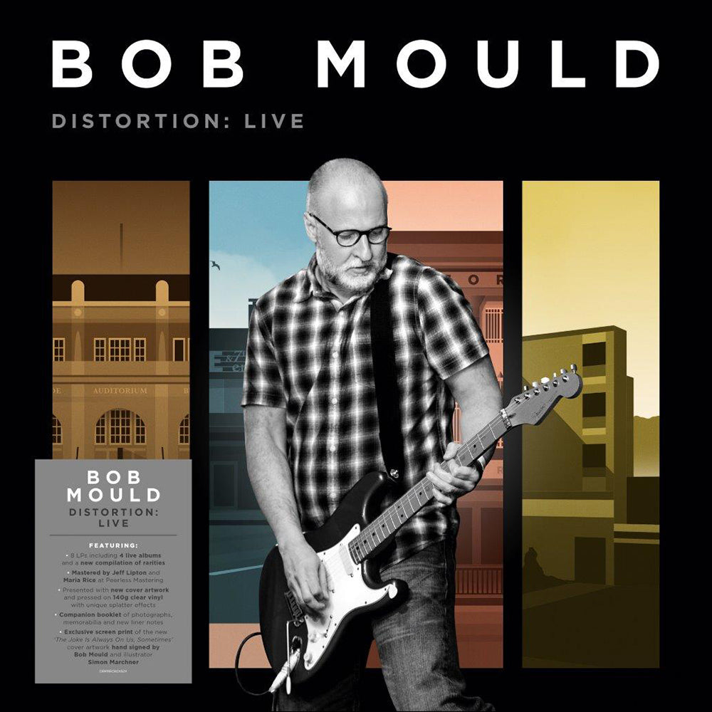 BOB MOULD - Distortion: Live (Signed Indies Exclusive) - 8LP - Clear w/ Splatter Vinyl Boxset