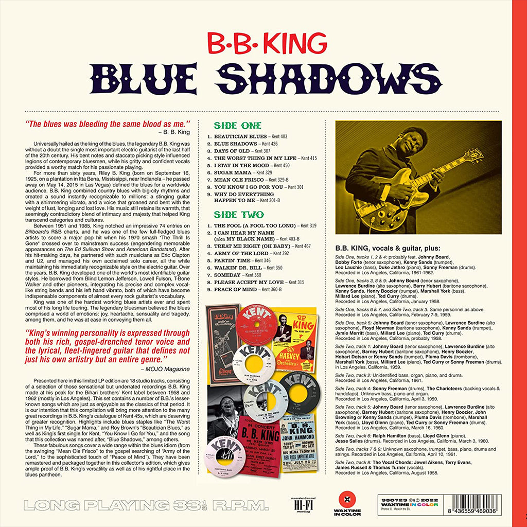 B.B. KING - Blue Shadows - Underrated Kent singles 1958 - 1962 - LP - 180g Red Vinyl