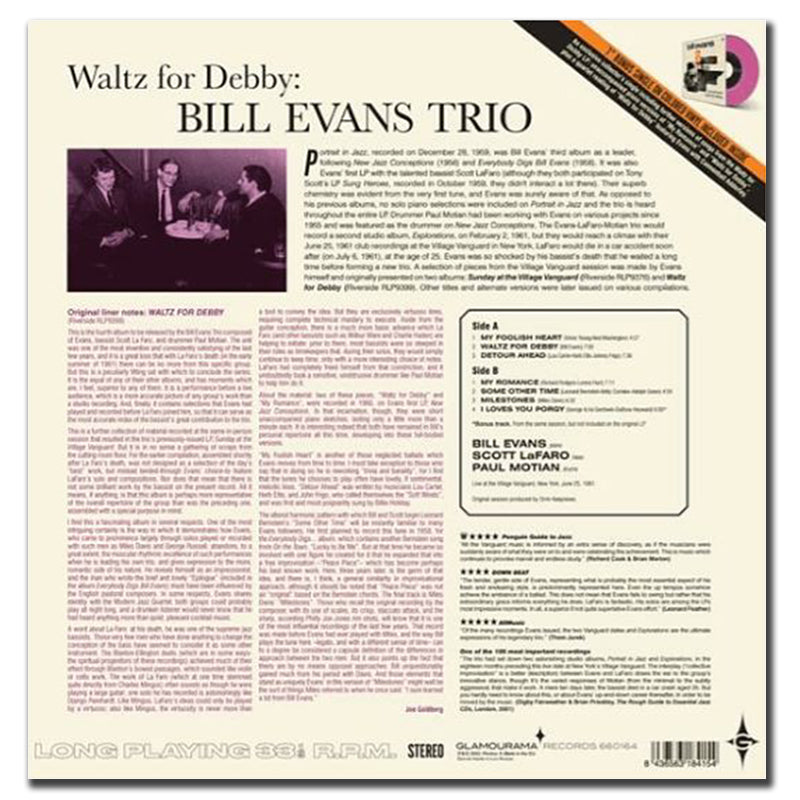 BILL EVANS - Waltz For Debby (Collectors' Edition) - LP - 180g Black Vinyl + Bonus Pink 7" Vinyl