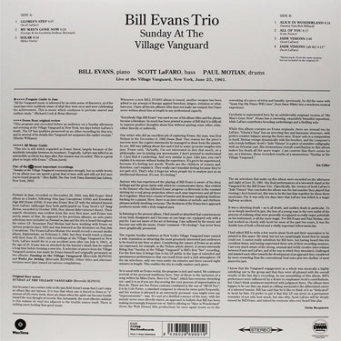 BILL EVANS TRIO - Sunday At The Village Vanguard (Waxtime Reissue) - LP - Black Vinyl