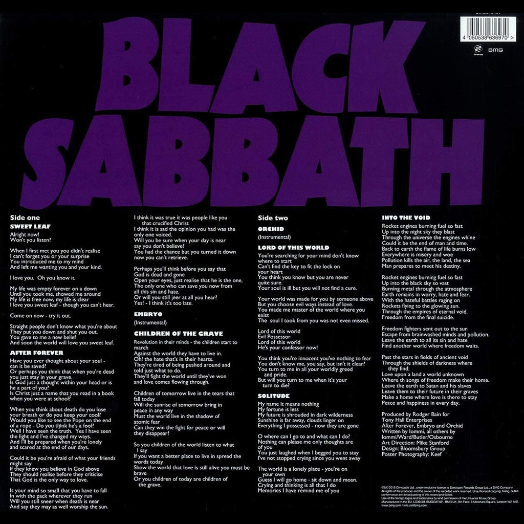 BLACK SABBATH - Master Of Reality - LP - 180g Vinyl