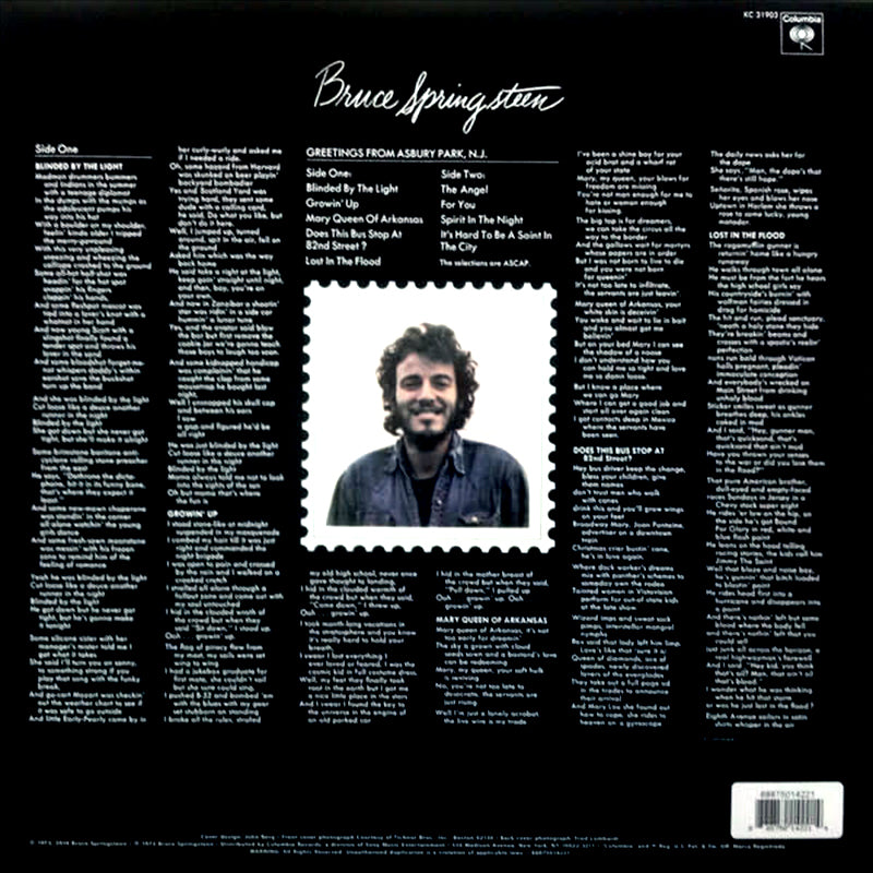 BRUCE SPRINGSTEEN - Greetings From Asbury Park, NJ (Remastered) - LP - 180g Vinyl