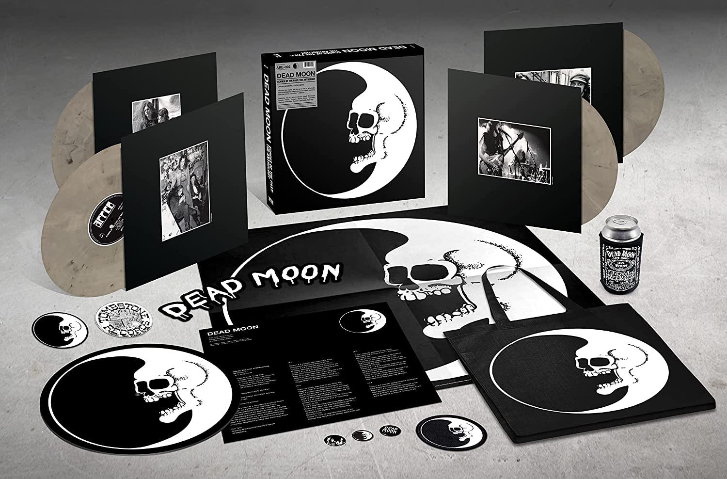 DEAD MOON - Echoes of the Past: The Anthology - 4LP (w/ Slipmat & Extras) - Black & White Marble Vinyl Box Set